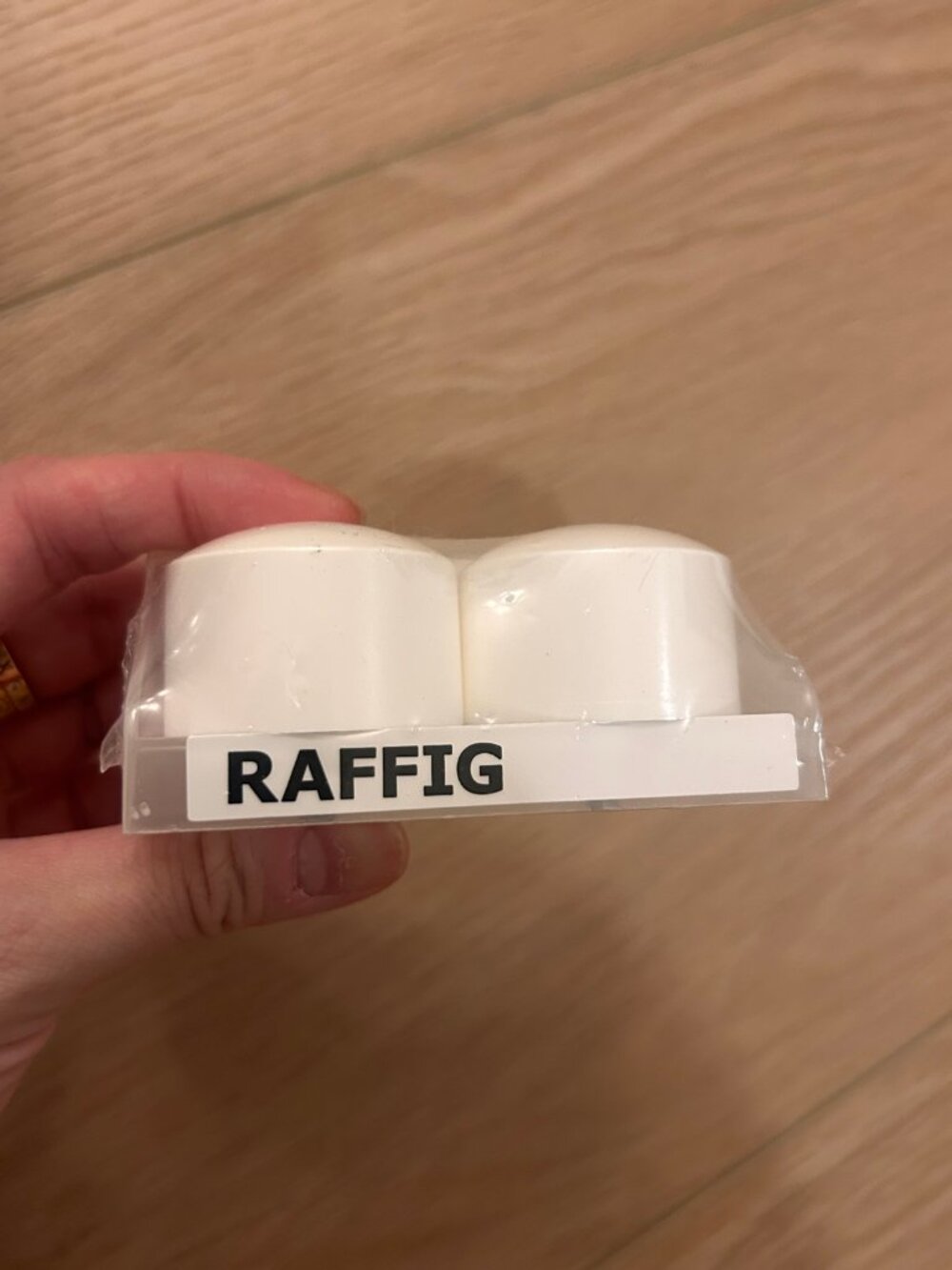 IKEA RAFFIG Curtain Rod Finials - White, 1 Pair (New in Package)
